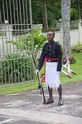 Fijian police gendamarie with L1A1 in stand at ease position