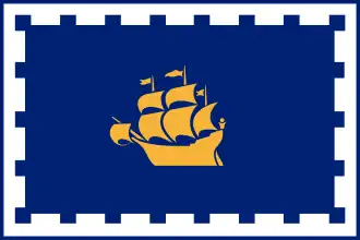 Flag of Quebec City (the Don de Dieu galleon)