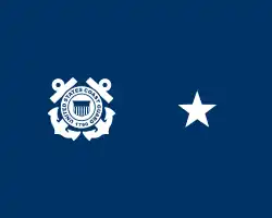 Flag of a Coast Guard rear admiral (lower half)