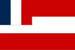 Flag of the Kingdom of Tahiti under the Protectorate of France (1845–1880)