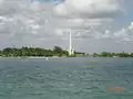 Flagler Memorial Island as seen from a boat on Biscayne Bay