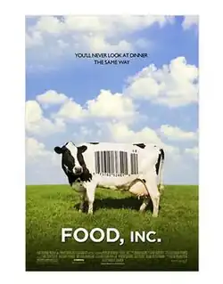 A cow with a barcode printed on its side. The tagline reads "YOU'LL NEVER LOOK AT DINNER, THE SAME WAY."