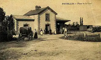 The railway station in Fourilles, in the early 20th century