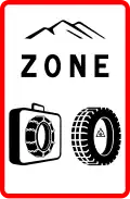 Zone where winter equipment is compulsory