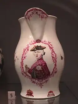 Porcelain jug with image of Frederick of Prussia ,  1760