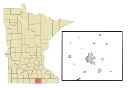Location of Emmons, Minnesota