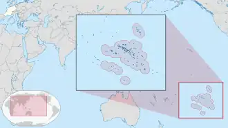 Location of French Polynesia
