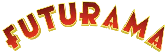 Red capital letters with a yellow border that spell out "Futurama"