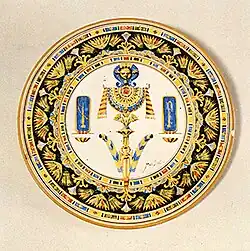 Polychrome majolica design, by Gaetano Lodi, 1885, drawing or painting on paper, unknown location