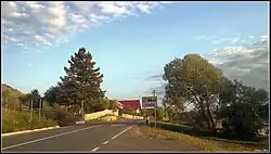 Entrance sign to the commune