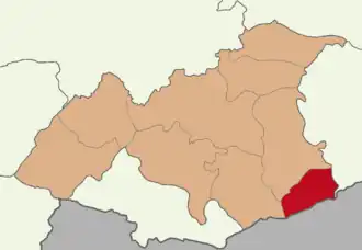 Map showing Karkamış District in Gaziantep Province