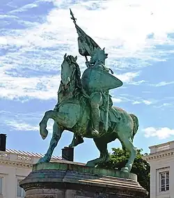 Eugène Simonis (1848): Equestrian statue of Godfrey of Bouillon, Place Royale/Koningsplein, Brussels.