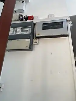 A Gent System 2400 Control Panel Model 2401 seen with a repeater panel.