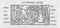 Woodcut of Francis I as Gallic Hercules