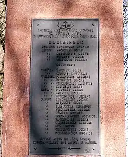 List of the 9th Infantry Regiment's officers and soldiers killed at Giedraičiai