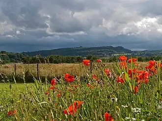 The view of Gillies Hill, Scotland, taken from beneath Stirling Castle