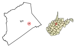 Location of Sand Fork in Gilmer County, West Virginia.