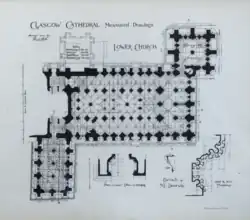 1898 plan of the Lower Church of Glasgow Cathedral