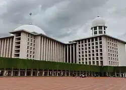 Istiqlal Mosque with Modern and International Style architecture in Jakarta, Indonesia
