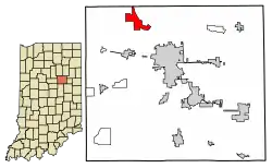 Location of Jalapa in Grant County, Indiana.