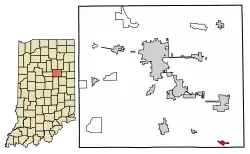 Location of Matthews in Grant County, Indiana.