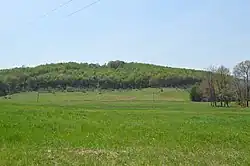 Fields and hills along Burns Road