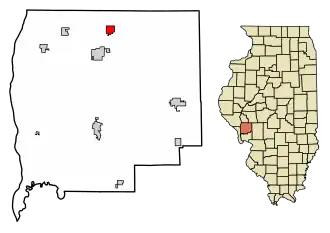 Location of Roodhouse in Greene County, Illinois.