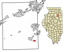 Location of South Wilmington in Grundy County, Illinois.