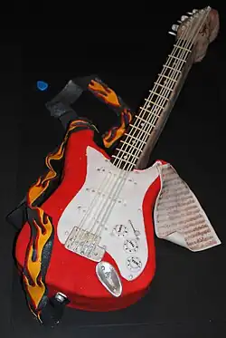 Guitar cake with edible frosting