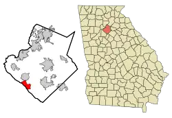 Location in Gwinnett County and the state of Georgia