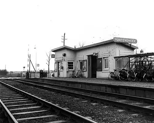 Railway station Martenshoek on the Harlingen–Nieuweschans railway