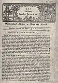 1724 Parks' British newspaper "Half-Penny London Journal"