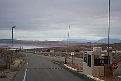 Halls Crossing entrance toll booth for the Glen Canyon National Recreation Area
