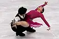Hannah Lim & Ye Quan perform a hydroblade as an ice dancing element