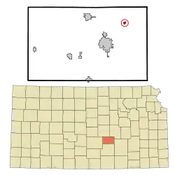 Location within Harvey County and Kansas