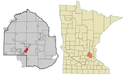 Location of Deephaven within Hennepin County, Minnesota