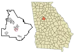Location in Henry County and the state of Georgia