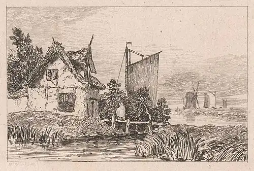Cottage and River Scene (undated), Yale Center for British Art
