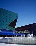 Center Green and the central fountain at the Pacific Design Center