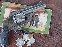 The 3rd model of the .38 S&W H&R Hammerless Safety came out in 1909. Flat springs common to the first two models were replaced with coil wire.