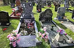 Holly Wells & Jessica Chapman's graves side by side in Fordham Road Cemetery, Soham