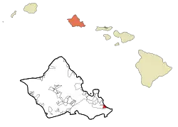 Location in Honolulu County and the state of Hawaiʻi