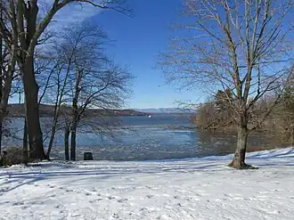 View of the Hudson River from Ogden Mills & Ruth Livingston Mills State Park.
