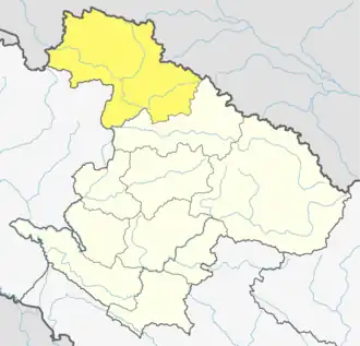 Location of Humla District (dark yellow) in Karnali