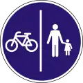 D-031 Shared pedestrian and cycle path (with separation)