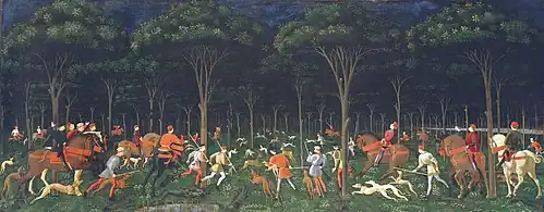 Paolo Uccello, Caccia notturna (The Hunt in the Forest), c. 1475
