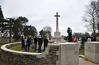 Schoolchildren paying their respects at Hunters Cemetery, Newfoundland Park, Beaumont Hamel