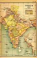 Map of India in 1857.
