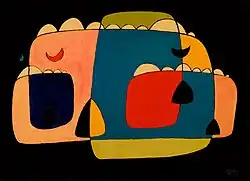 Abstract painting by Ib Benoh from 'Reflecting on North Africa' series done in Rome in the early to mid 70s