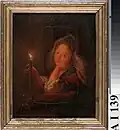 Young girl holding a candle, copy after Godfried Schalcken - Finnish National Gallery